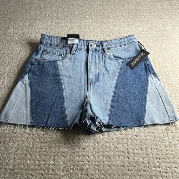 BLANKNYC Pants - NWT Blank NYC Reeve high-rise ribcage colorblock 100% cotton denim shorts, 28